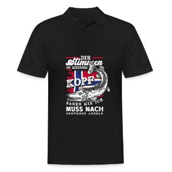 Norvège Pêche Dire Drôle Design - Polo Homme - noir - Devant - Kai (181cm)