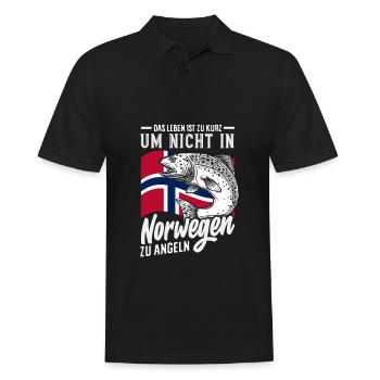 Norvège Pêche Dire Drôle Design - Polo Homme - noir - Devant - Kai (181cm)