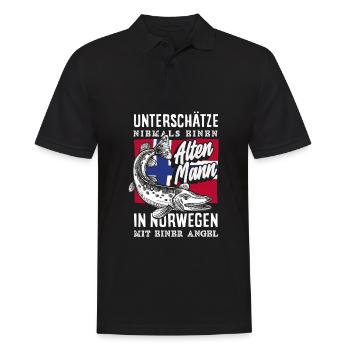 Norvège Pêche Dire Drôle Design - Polo Homme - noir - Devant - Kai (181cm)