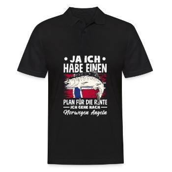 Norvège Pêche Dire Drôle Design - Polo Homme - noir - Devant - Kai (181cm)