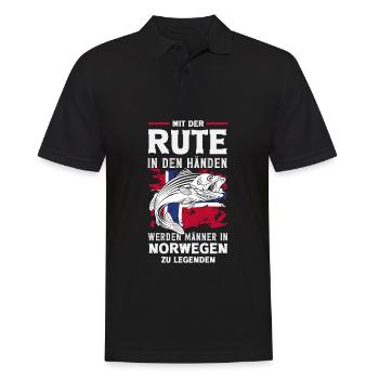 Norvège Pêche Dire Drôle Design - Polo Homme - noir - Devant - Kai (181cm)