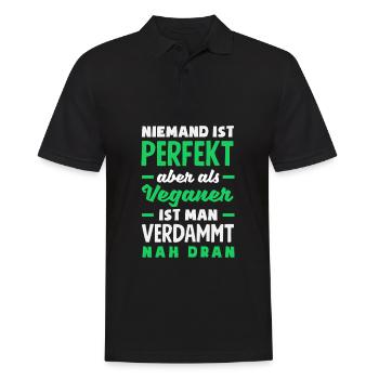 Attention Je suis végétalien Drôle Cadeau végétalien - Polo Homme - noir - Devant - Kai (181cm)