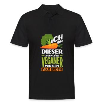 Achtung Ich Bin Veganer Lustiges Veganer Geschenk - Männer Poloshirt - Schwarz - Vorne - Kai (181cm)