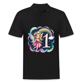 1er anniversaire elfe fée fille chemise d’anniversaire - Polo Homme - noir - Devant - Kai (181cm)