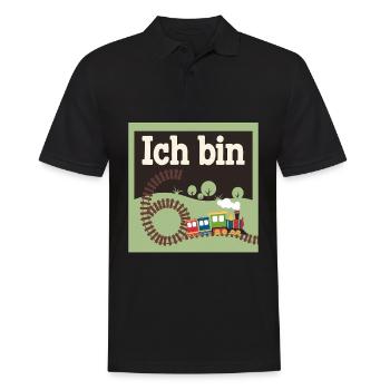 Ich bin 6 Zug Eisenbahn 6. Geburtstag - Männer Poloshirt - Schwarz - Vorne - Kai (181cm)