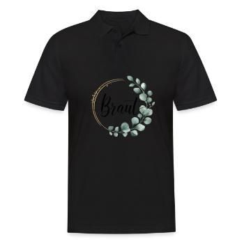 Bridal Flower Wreath Eucalyptus Bachelor Party Wedding - Men's Polo Shirt - black - Front - Kai (181cm)