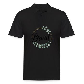 Bridal Flower Wreath Eucalyptus Bachelor Party Wedding - Men's Polo Shirt - black - Front - Kai (181cm)