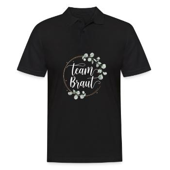 Team Bride Bridesmaids Eucalyptus Bachelor Party Wedding - Men's Polo Shirt - black - Front - Kai (181cm)