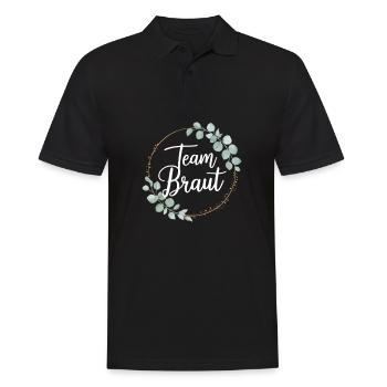 Team Bride Bridesmaids Eucalyptus Bachelor Party Wedding - Men's Polo Shirt - black - Front - Kai (181cm)