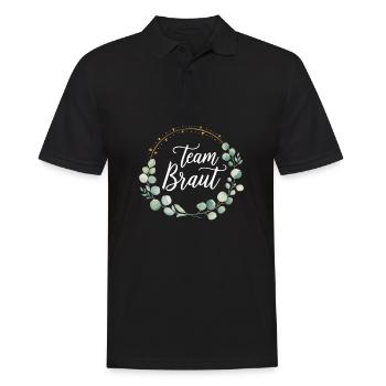 Team Bride Bridesmaids Eucalyptus Bachelor Party Wedding - Men's Polo Shirt - black - Front - Kai (181cm)