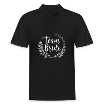 Team Bride Bridesmaids Eucalyptus Bachelor Party Wedding - Men's Polo Shirt - black - Front - Kai (181cm)