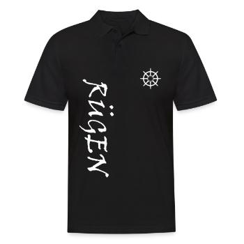 Rügen, Ostsee - Männer Poloshirt - Schwarz - Vorne - Kai (181cm)