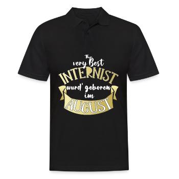Internist Arzt Geburtstag August Geschenk lustig - Männer Poloshirt - Schwarz - Vorne - Kai (181cm)