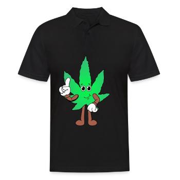 Der Bloom - Weed Cannabis Stoned Hanf Marihuana - Männer Poloshirt - Schwarz - Vorne - Kai (181cm)