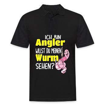 Pêcher - Je suis pêcheur tu veux mon ver - Polo Homme - noir - Devant - Kai (181cm)