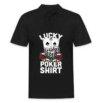 Lucky Poker Shirt | Glücksspielgeschenk für Männer & Frauen - Männer Poloshirt - Schwarz - Vorne - Kai (181cm)
