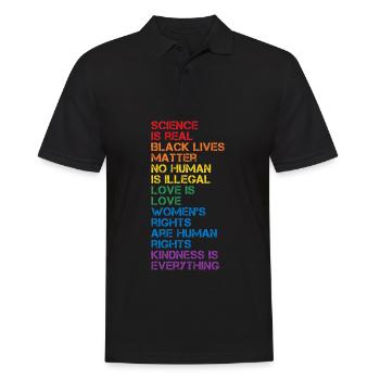 La science est un vrai noir, la matière LGBT Pride BLM - Polo Homme - noir - Devant - Kai (181cm)