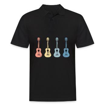 Retro Vintage Ukulele Uke Funny Gift - Men's Polo Shirt - black - Front - Kai (181cm)