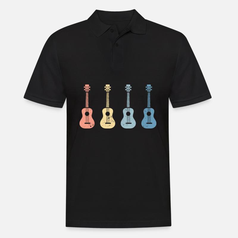 Rétro Vintage Ukulele Uke Funny Gift - Polo Homme - noir