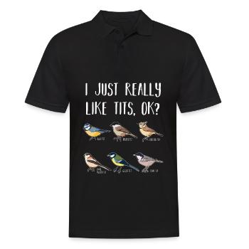Cadeau d'observation d'oiseaux drôle d'oiseau de mésange - Polo Homme - noir - Devant - Kai (181cm)