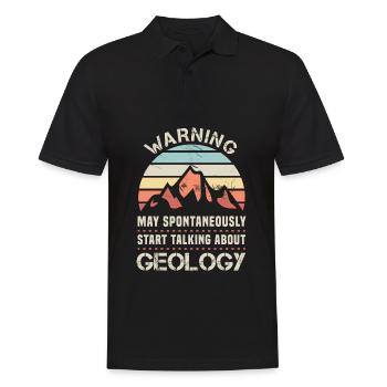Avertissement Peut parler de cadeau de géologie - Polo Homme - noir - Devant - Kai (181cm)