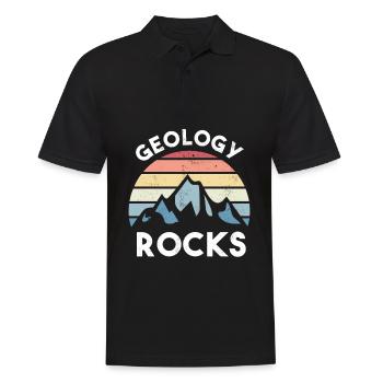 Mountain Vintage Geology Gift Geologist - Men's Polo Shirt - black - Front - Kai (181cm)