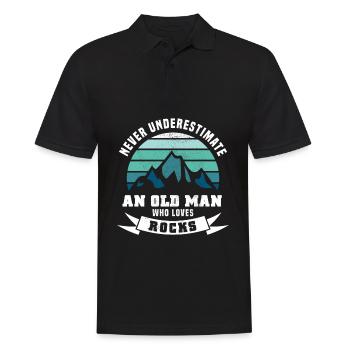 Funny Geology & Rocks Gift for Old Man - Men's Polo Shirt - black - Front - Kai (181cm)