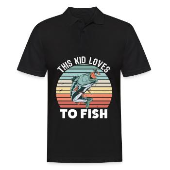 Angelgeschenk für Kinder Kinder Fisch Fan - Männer Poloshirt - Schwarz - Vorne - Kai (181cm)