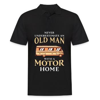 Old Man with a Motorhome Funny RV Gift - Men's Polo Shirt - black - Front - Kai (181cm)