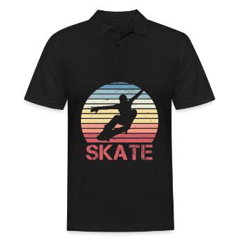 Cadeau de skateboard rétro Skater Boys - Polo Homme - noir - Devant - Kai (181cm)