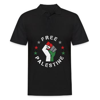 Palestine libre Poing Gaza - Cadeau arabe - Polo Homme - noir - Devant - Kai (181cm)
