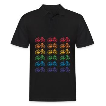 Radfahren LGBT stolz Fahrrad Regenbogen LGBTQ Geschenk - Männer Poloshirt - Schwarz - Vorne - Kai (181cm)