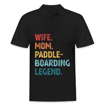 Frau Mom Paddleboarding Legende SUP Geschenk für Frauen - Männer Poloshirt - Schwarz - Vorne - Kai (181cm)