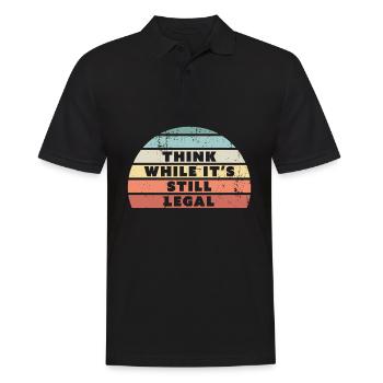 Denken Sie, während es immer noch legal ist Retro Sunset Geschenk - Männer Poloshirt - Schwarz - Vorne - Kai (181cm)