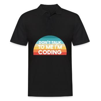 Sprich nicht mit mir, ich programmiere funny gift - Männer Poloshirt - Schwarz - Vorne - Kai (181cm)