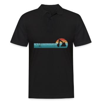 Vintage Bagger Retro Sonnenuntergang Geschenk - Männer Poloshirt - Schwarz - Vorne - Kai (181cm)