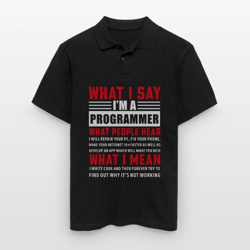 Funny Programming Coding Programmer Gift Men's Polo Shirt