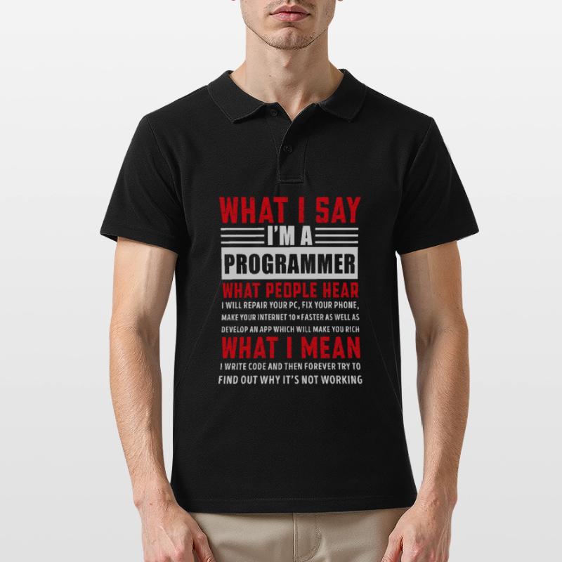 Drôle de programmation Coding Programmer Cadeau Polo Homme