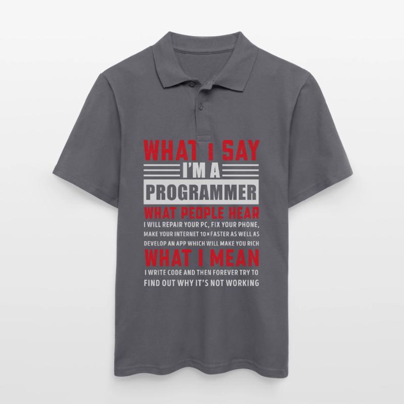 Funny Programming Coding Programmer Gift Men's Polo Shirt