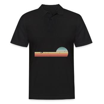 Rétro Horizontal Vintage Sunset - Polo Homme - noir - Devant - Kai (181cm)