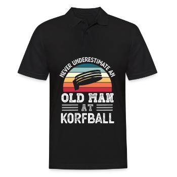 Old Man at Korfball Fathers Day Funny Gift - Men's Polo Shirt - black - Front - Kai (181cm)