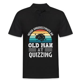 Old Man at Quizzing Fathers Day Drôle cadeau - Polo Homme - noir - Devant - Kai (181cm)