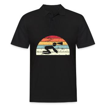 Retro Caving Sunset Vintage Caver Sunrise - Men's Polo Shirt - black - Front - Kai (181cm)