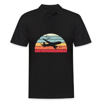 Retro-Flugzeug Spotting Sunset Vintage Flugzeug Sunrise - Männer Poloshirt - Schwarz - Vorne - Kai (181cm)