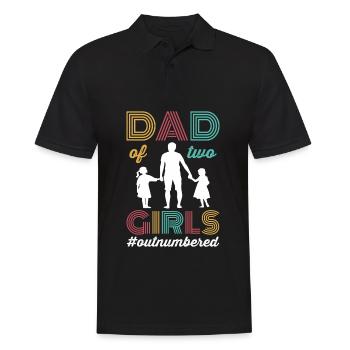 Vater von zwei Mädchen in der Unterzahl Vatertagsgeschenk - Männer Poloshirt - Schwarz - Vorne - Kai (181cm)