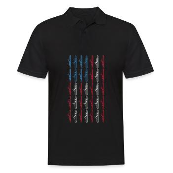 Sous-marin drapeau américain 4 juillet Navigation de plaisance - Polo Homme - noir - Devant - Kai (181cm)