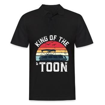 Pontonkönig des 'Toon Boating Geschenks für Boot - Männer Poloshirt - Schwarz - Vorne - Kai (181cm)
