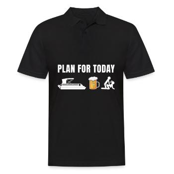 Lustiges Pontonbier Bootfahren Erwachsene Humor Plan für - Männer Poloshirt - Schwarz - Vorne - Kai (181cm)