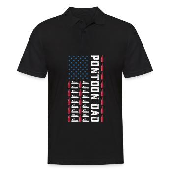 Pontoon Dad American Flag Beer 4. Juli - Männer Poloshirt - Schwarz - Vorne - Kai (181cm)