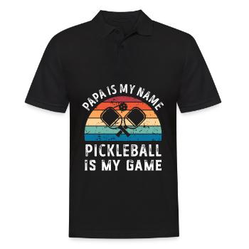 Papa est mon nom Pickleball est mon jeu Papa Pères - Polo Homme - noir - Devant - Kai (181cm)